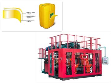 three layer Jerry Can Hdpe Blow Moulding Machine with virgin and recycle material
