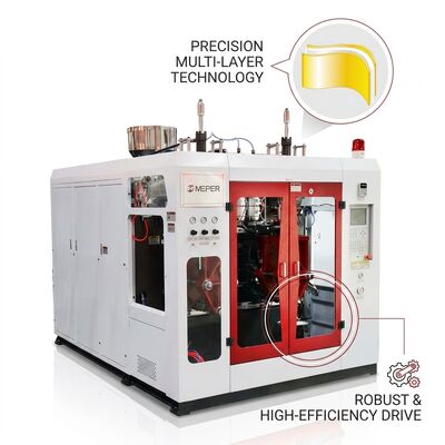 Tie-Barless Extrusion Blow Molding Machine 30kN Clamping 1L Bottle MP55D