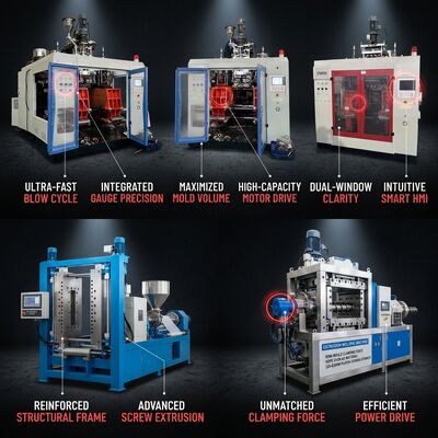 150KN Clamping Plastic Container Blowing Machine with Dual Station